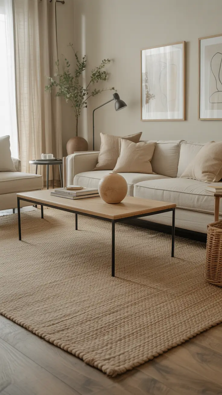 Neutral Rug Ideas for Beige Sofas