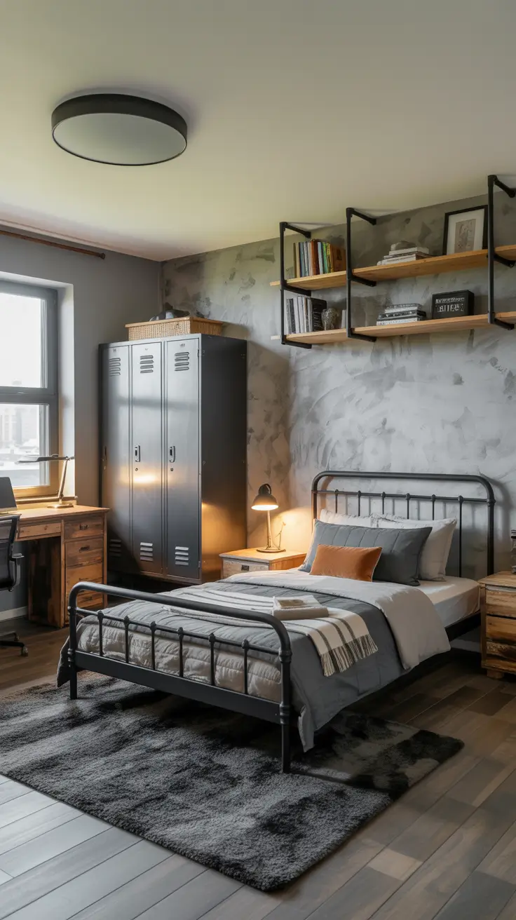 Industrial Style Teen Boys Bedroom Ideas