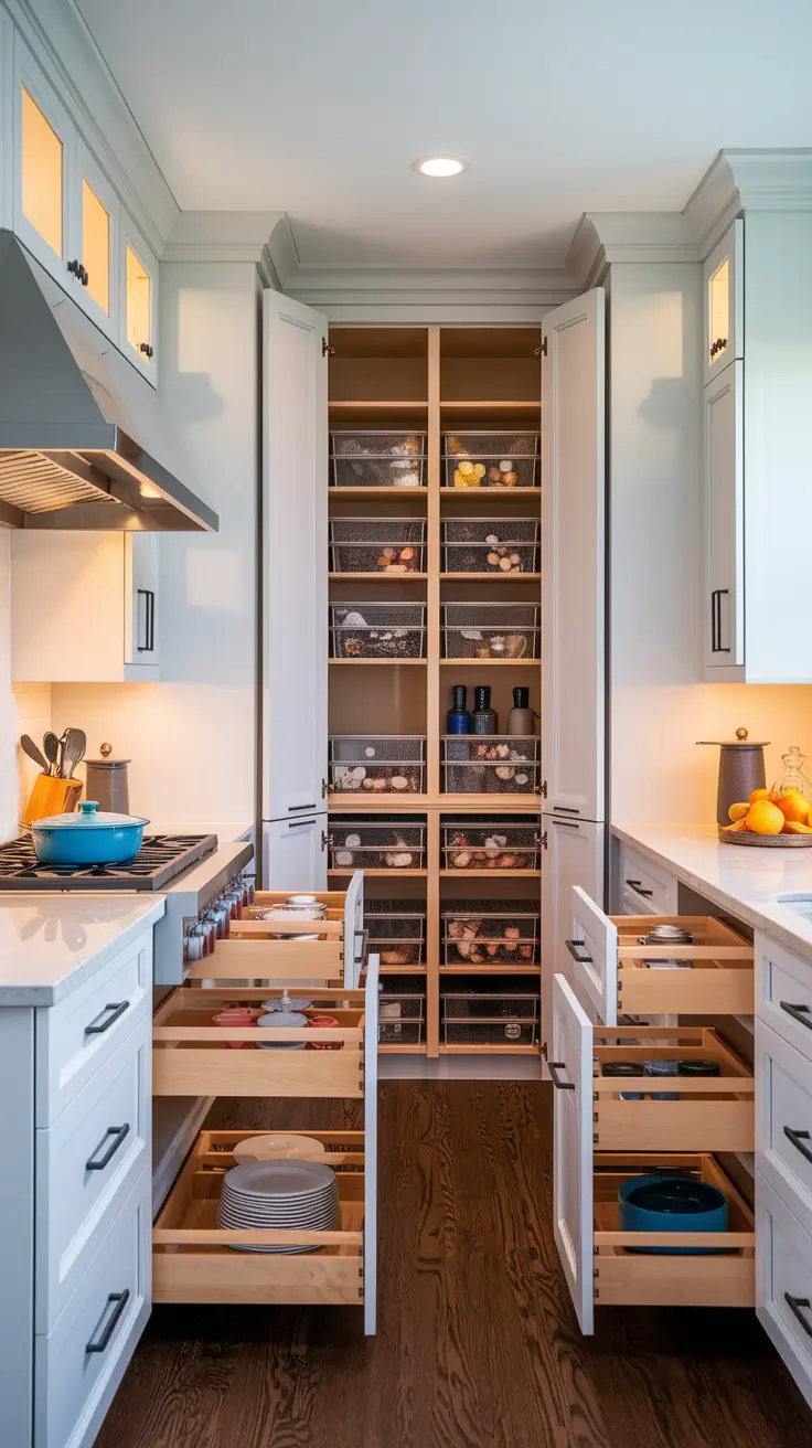 Organized Interiors: Inside Kitchen Cabinet Ideas: Modern Layouts & Small Space Solutions