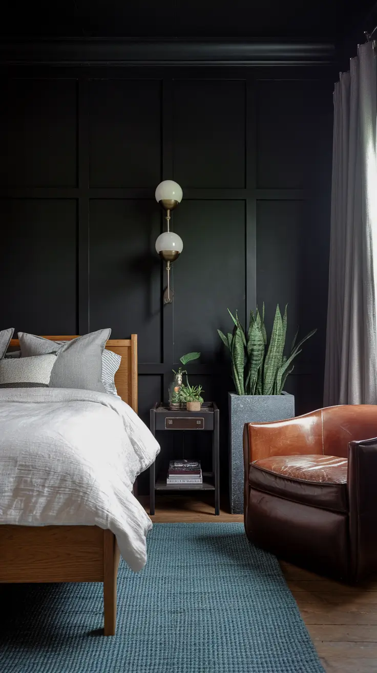 Dark Walls Moody Bedroom