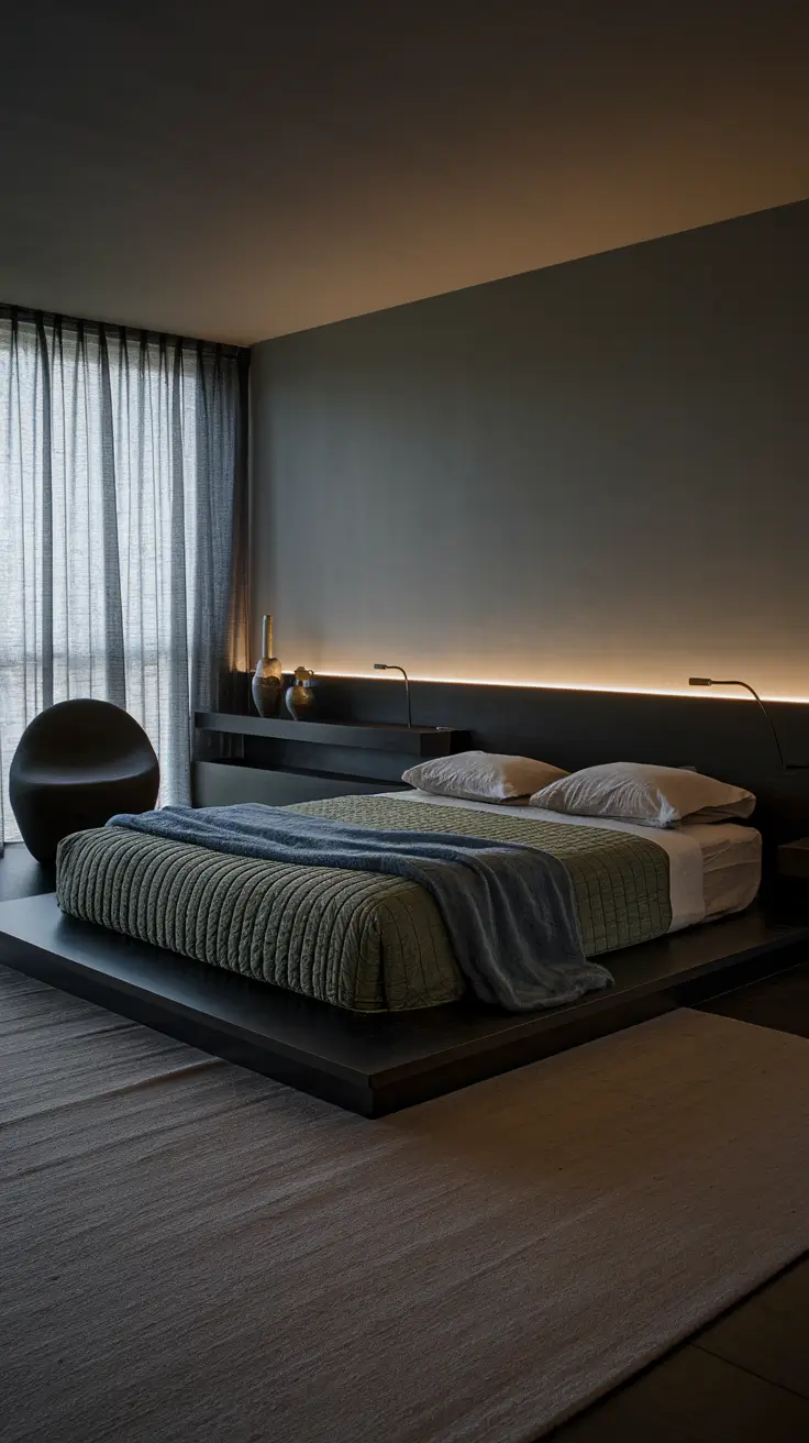 Minimalist Moody Bedroom Design
