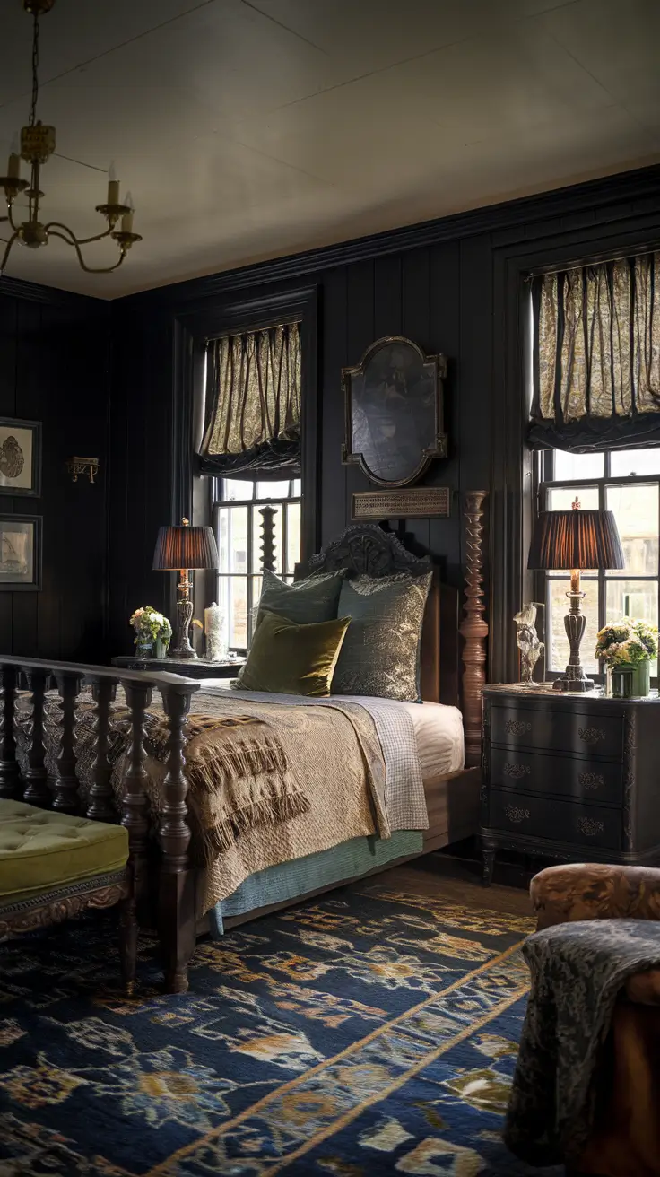 Vintage Dark Moody Bedroom