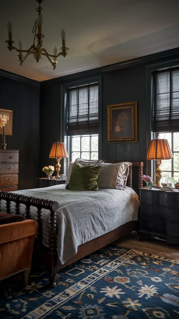 Vintage Dark Moody Bedroom