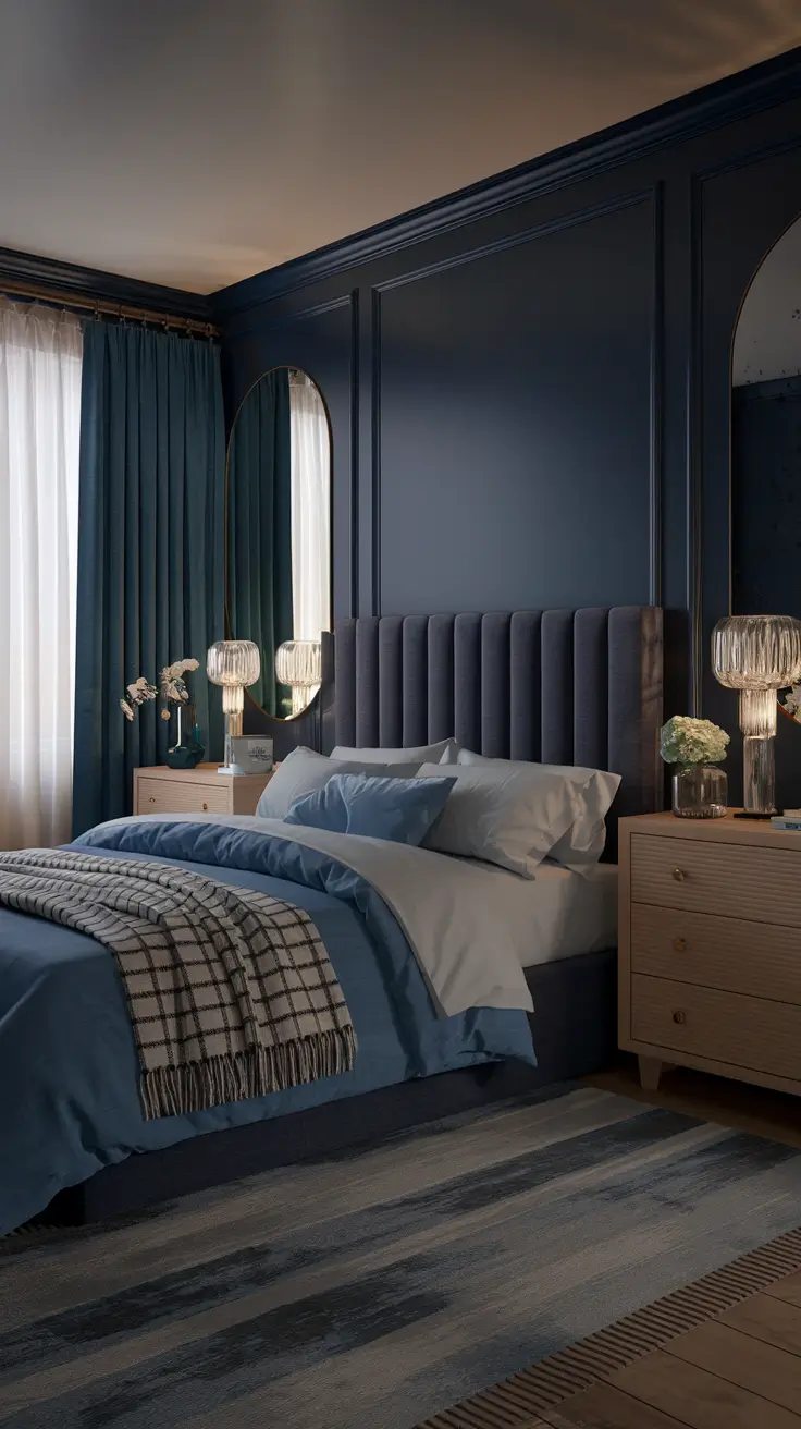 Serene Blue Moody Bedroom