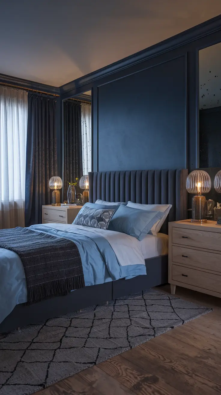 Serene Blue Moody Bedroom