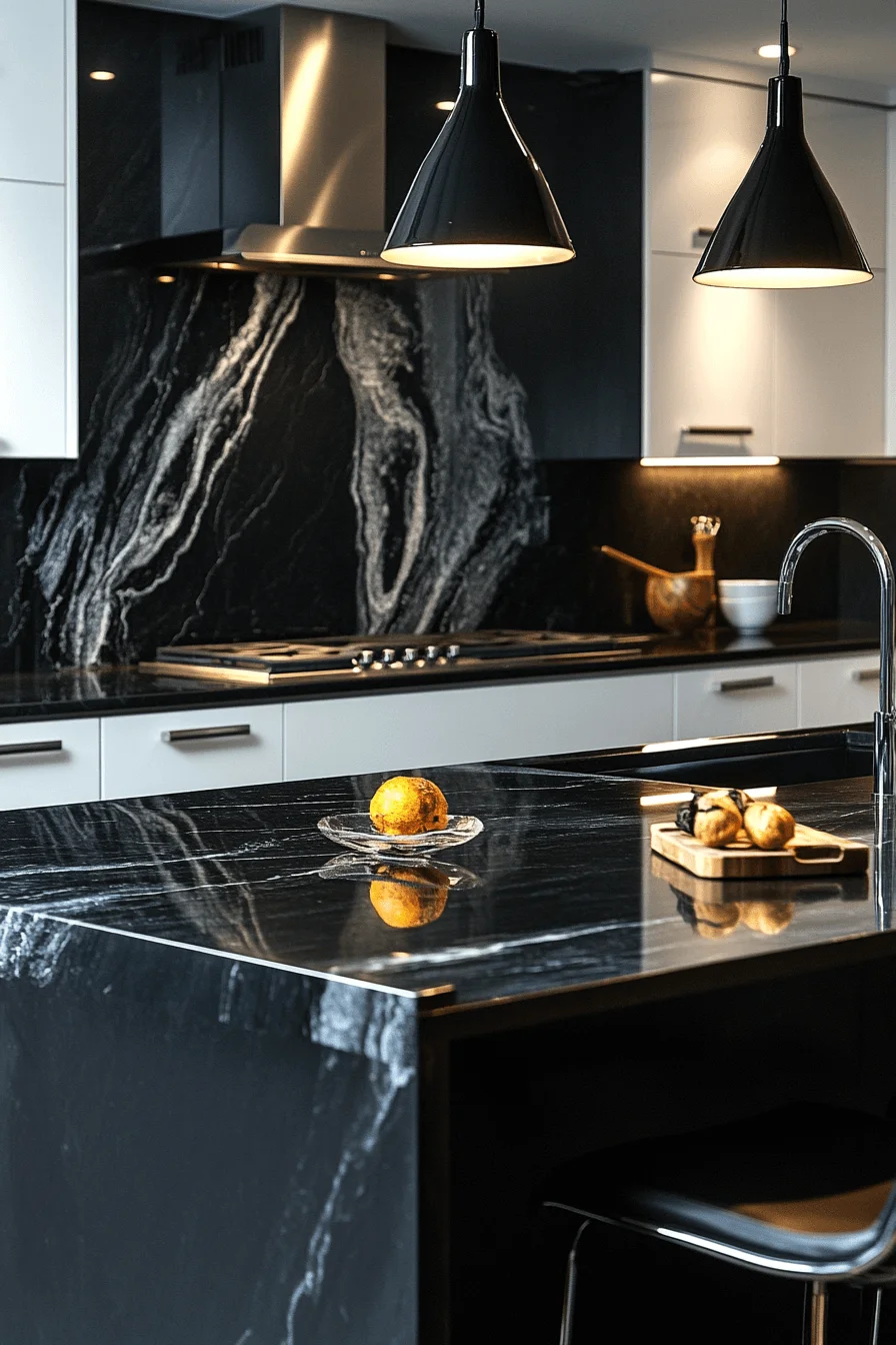 stone backsplash kitchen