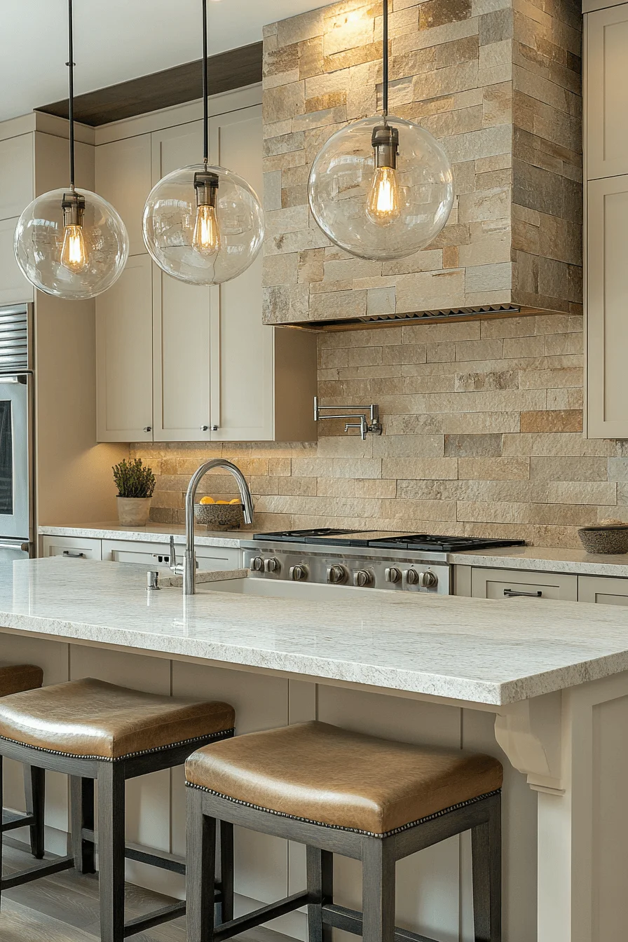 stone backsplash kitchen