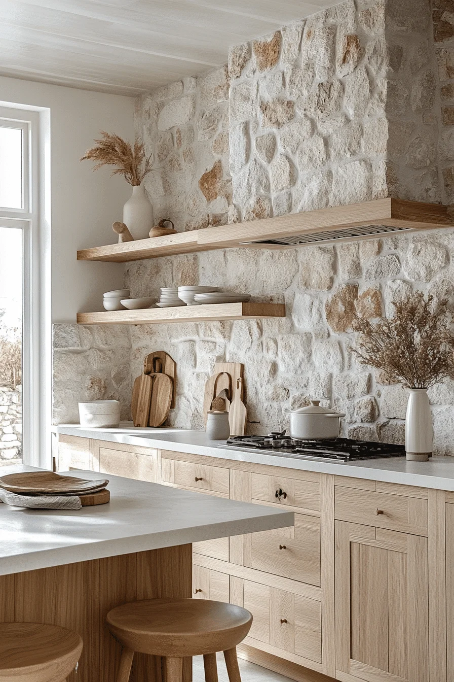 stone backsplash kitchen