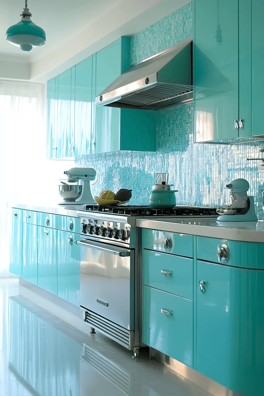 Turquoise Kitchen Cabinets