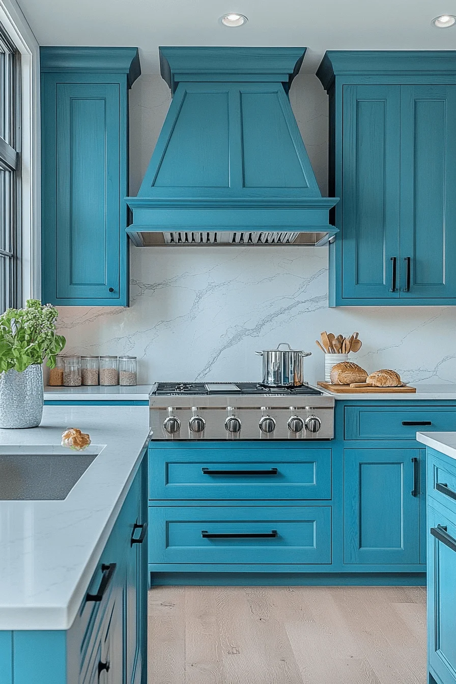 Turquoise Kitchen Cabinets