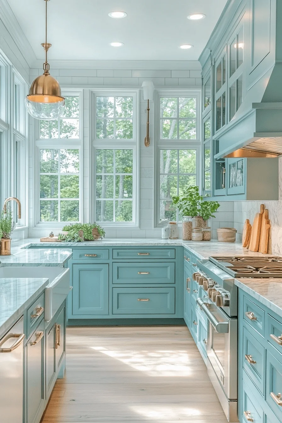 Turquoise Kitchen Cabinets