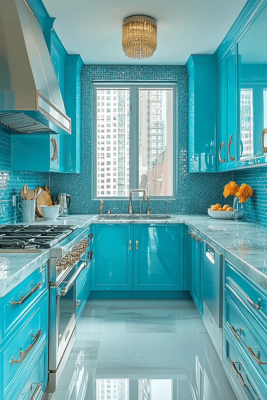 Turquoise Kitchen Cabinets