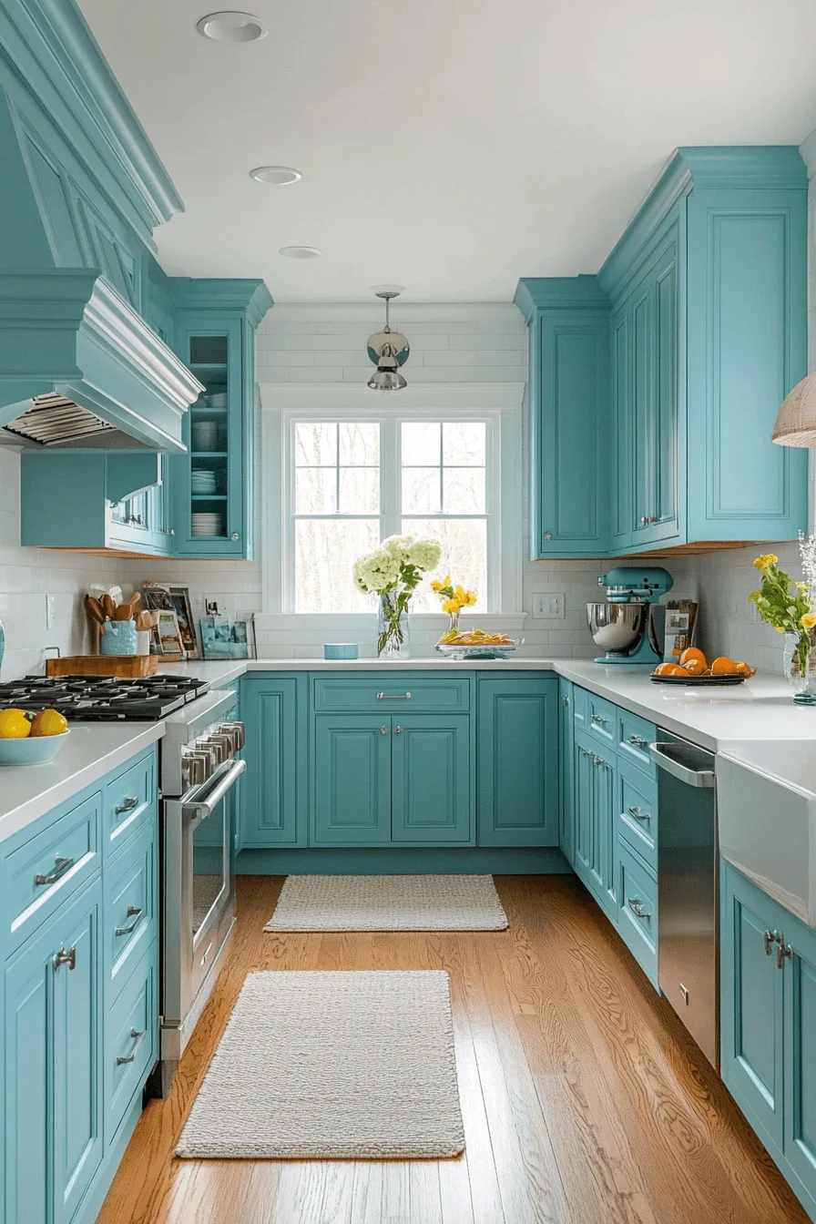 Turquoise Kitchen Cabinets