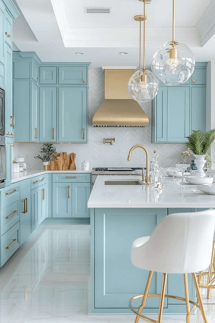 Turquoise Kitchen Cabinets