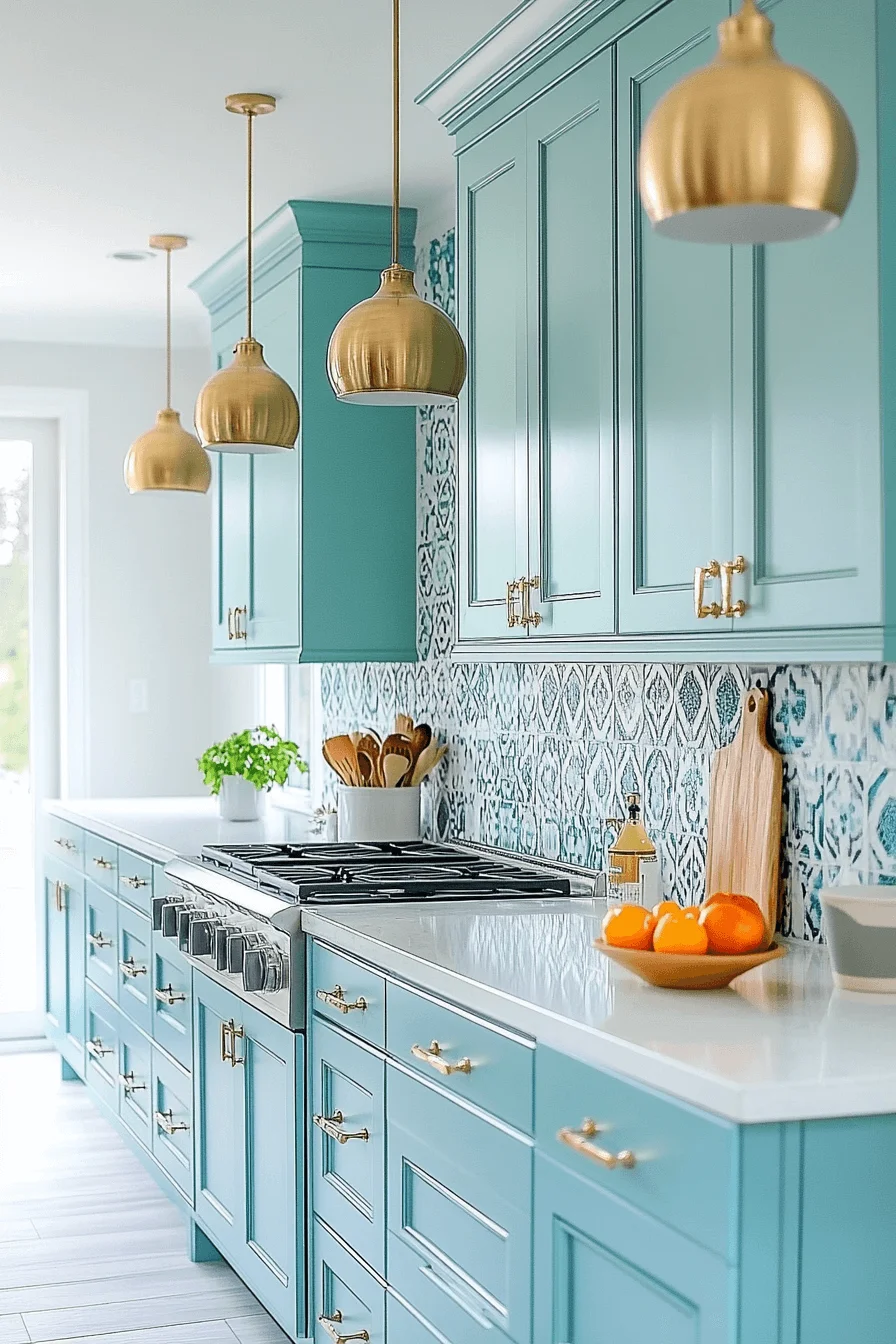 Turquoise Kitchen Cabinets