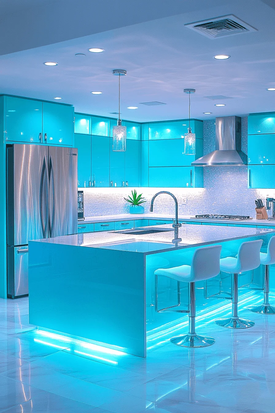 Turquoise Kitchen Cabinets
