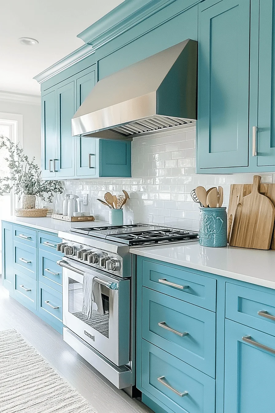 Turquoise Kitchen Cabinets