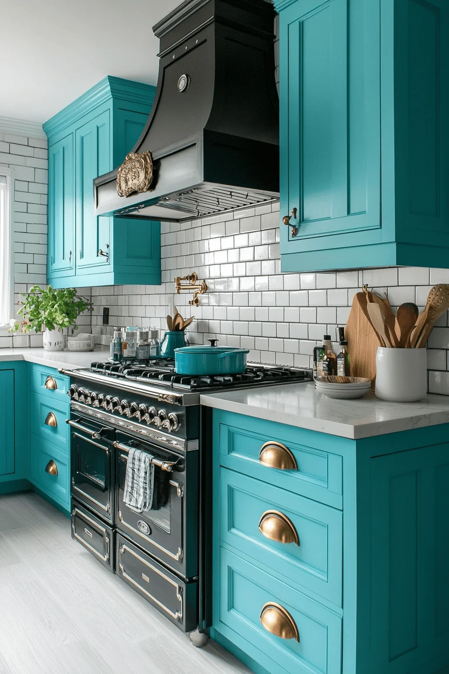 Turquoise Kitchen Cabinets