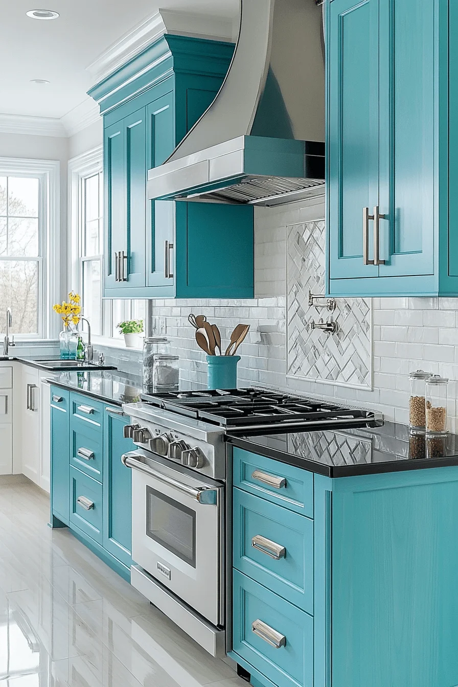 Turquoise Kitchen Cabinets