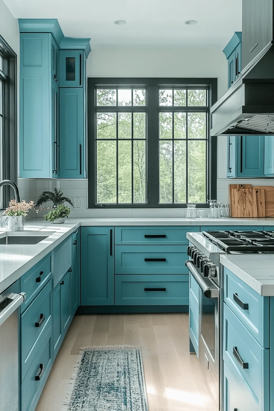 Turquoise Kitchen Cabinets
