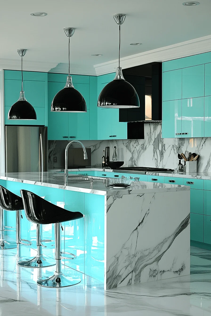 Turquoise Kitchen Cabinets