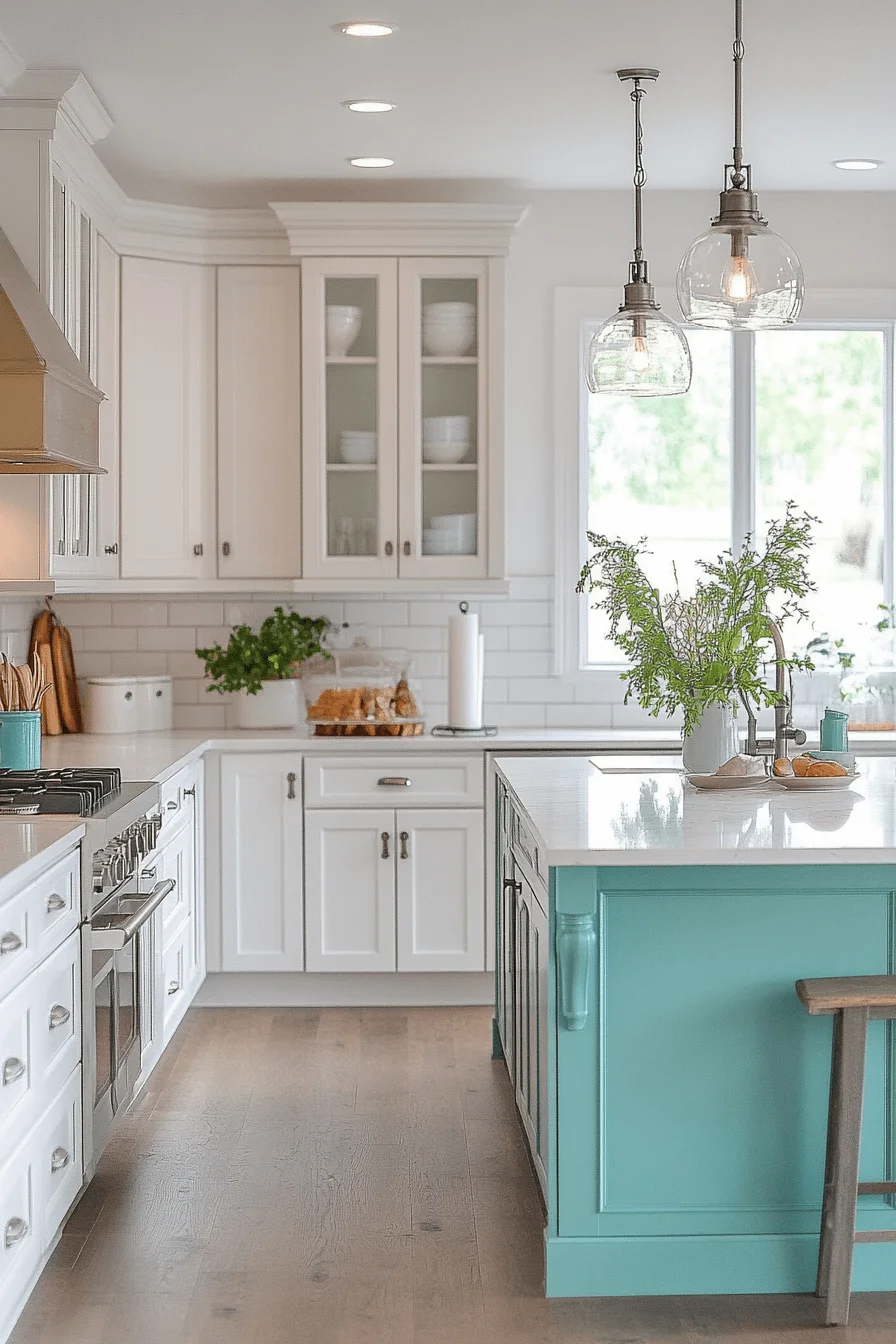 Turquoise Kitchen Cabinets