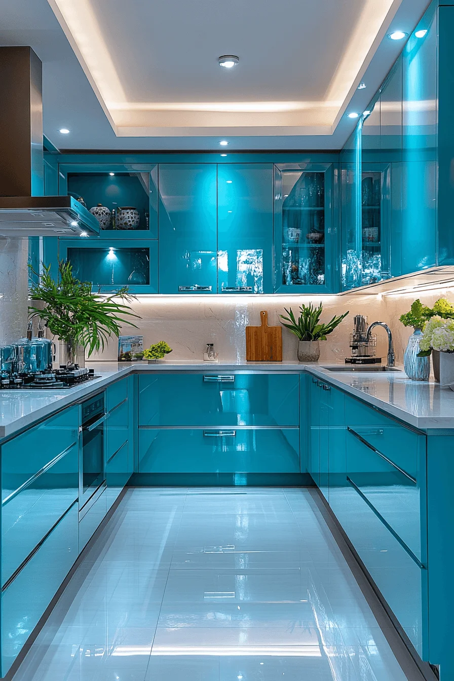 Turquoise Kitchen Cabinets