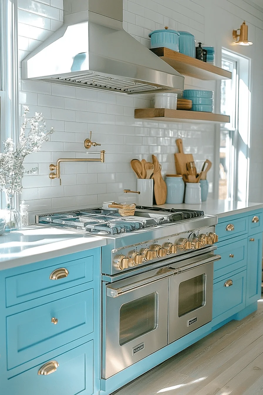 Turquoise Kitchen Cabinets
