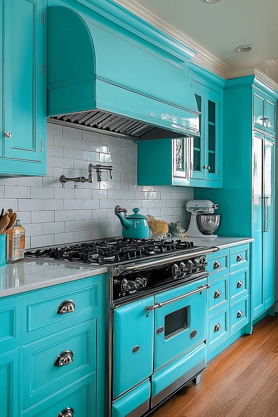 Turquoise Kitchen Cabinets