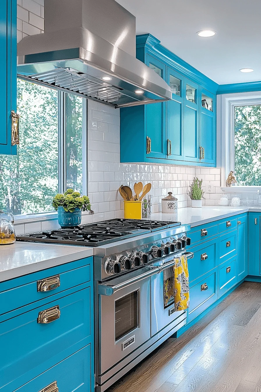 Turquoise Kitchen Cabinets