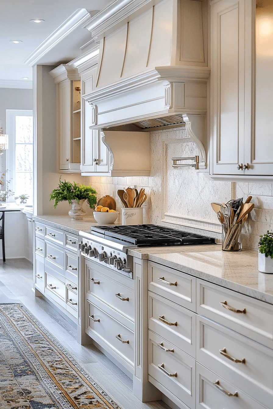 antique white kitchen cabinets