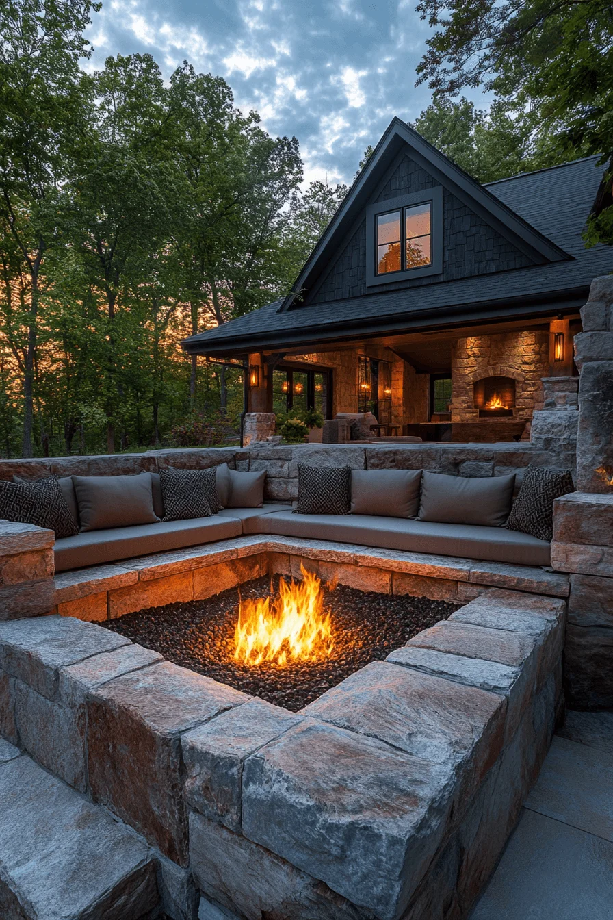 29 Backyard Fire Pit Ideas Lounge Areas For A Peaceful Glowing Escape backyard fire pit ideas lounge areas