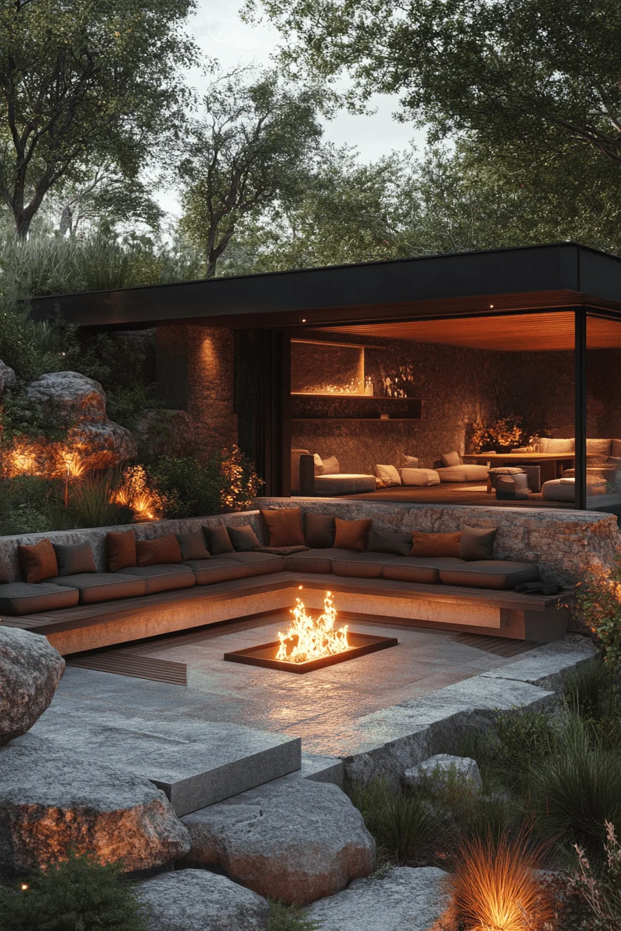 29 Backyard Fire Pit Ideas Lounge Areas For A Peaceful Glowing Escape backyard fire pit ideas lounge areas