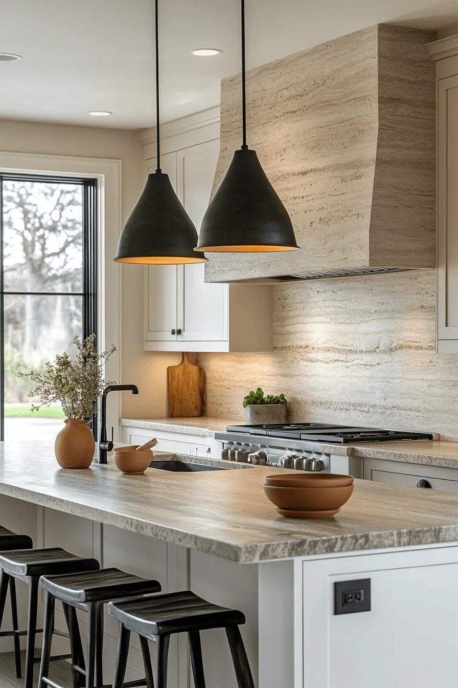 stone backsplash kitchen
