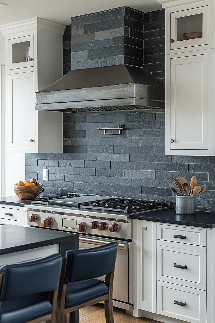 stone backsplash kitchen