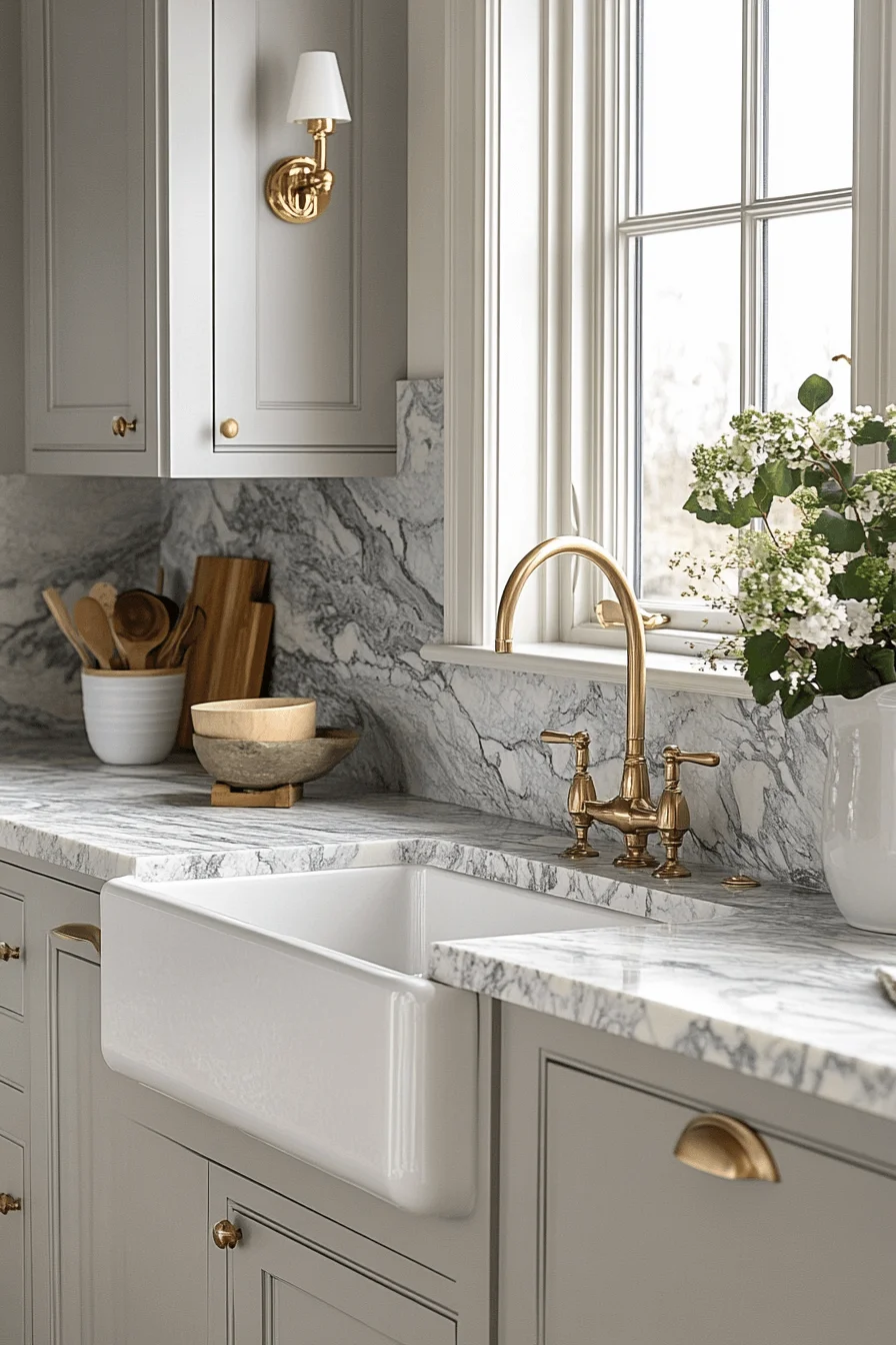 stone backsplash kitchen