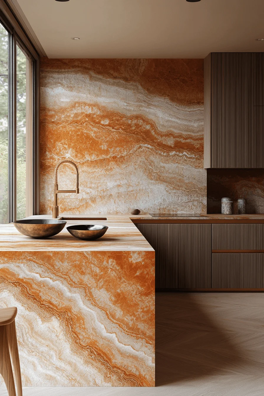 stone backsplash kitchen