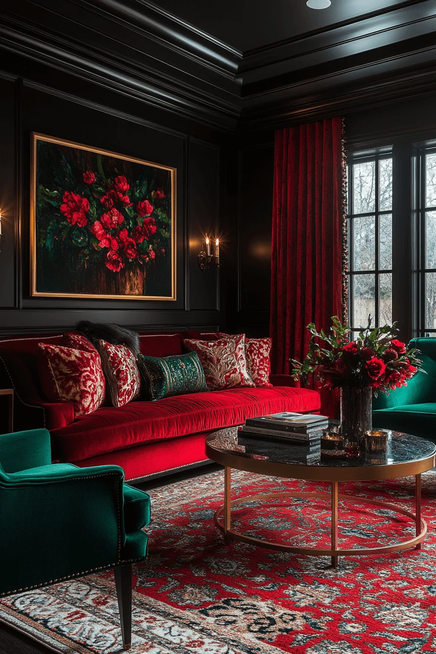 jewel tone living room