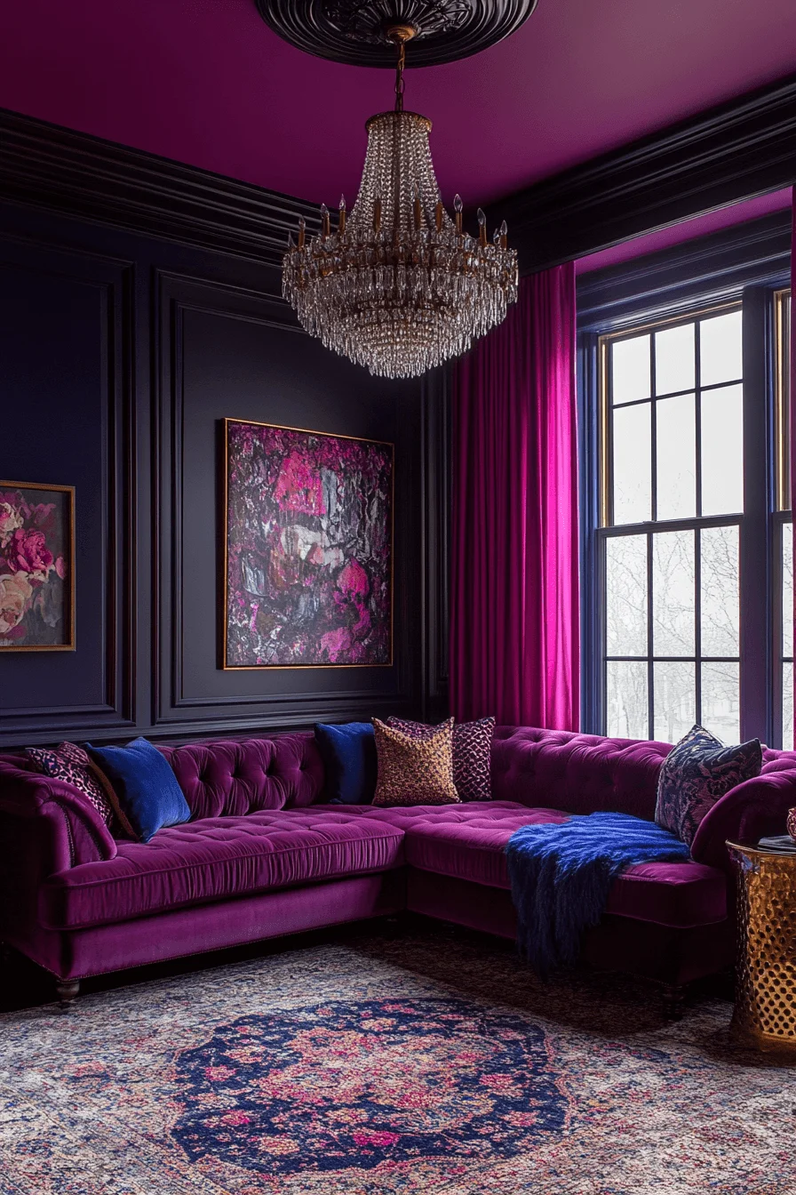 jewel tone living room