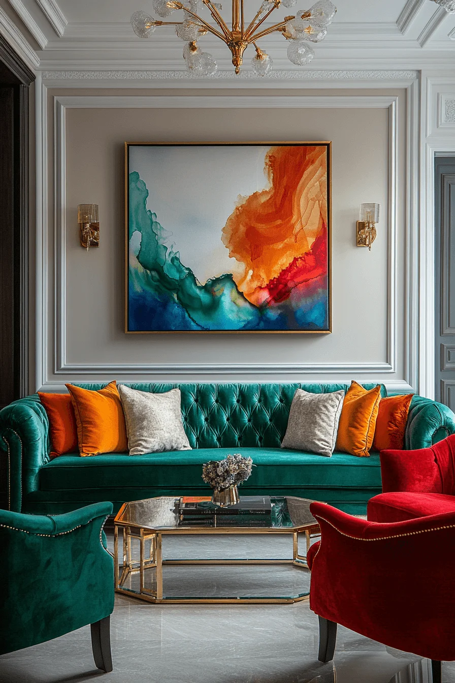 jewel tone living room
