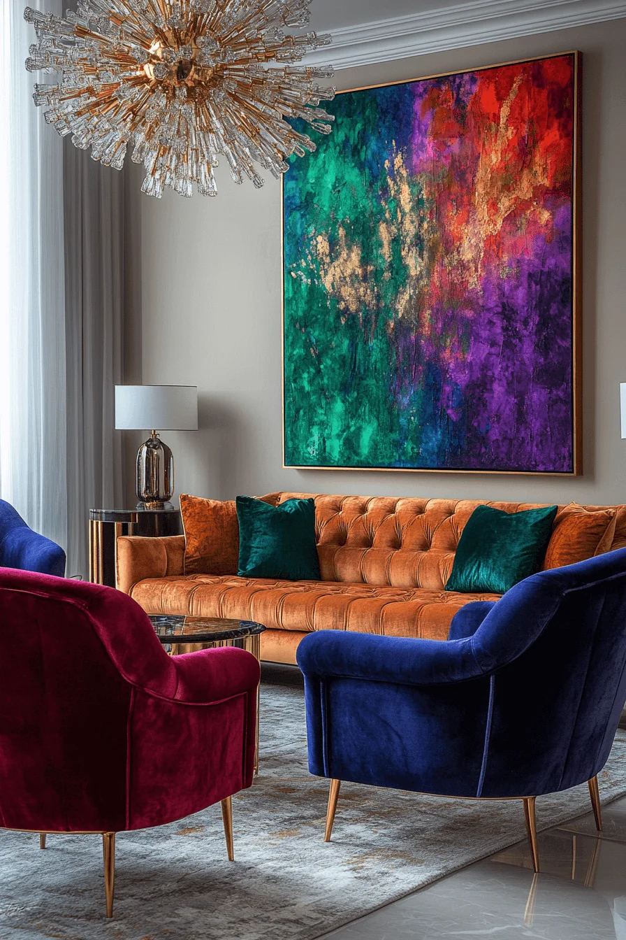 jewel tone living room