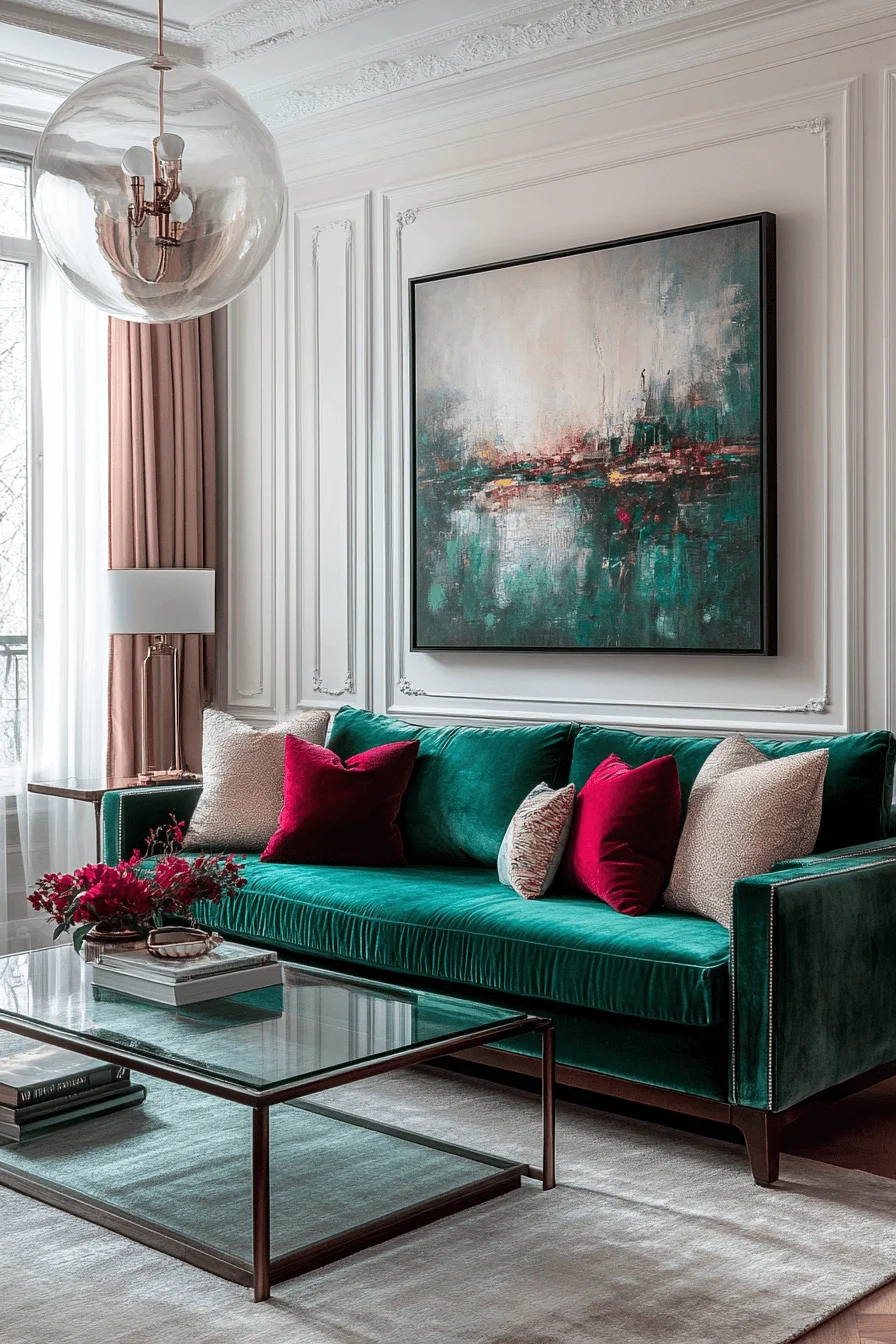 jewel tone living room
