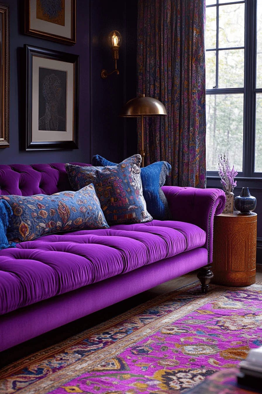jewel tone living room