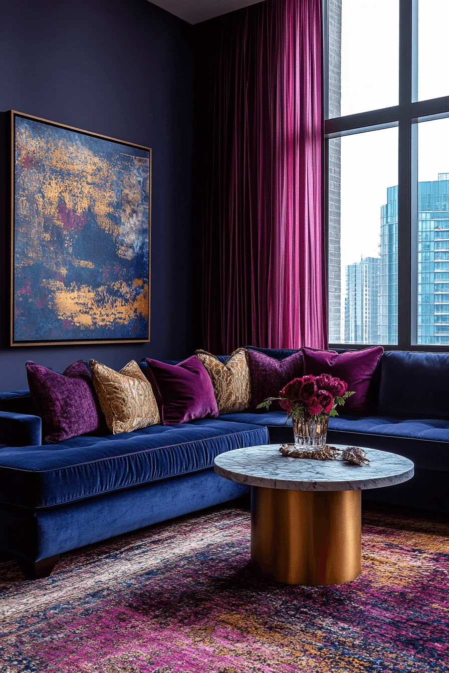 jewel tone living room