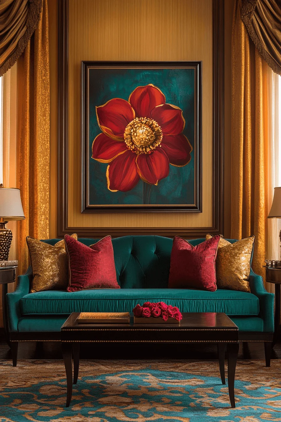 jewel tone living room