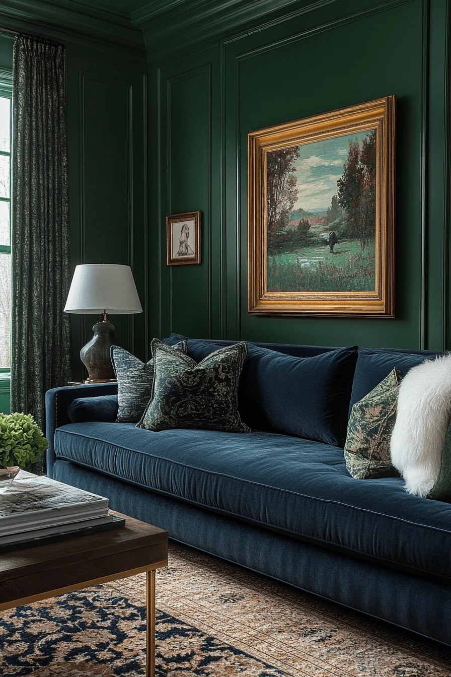 jewel tone living room