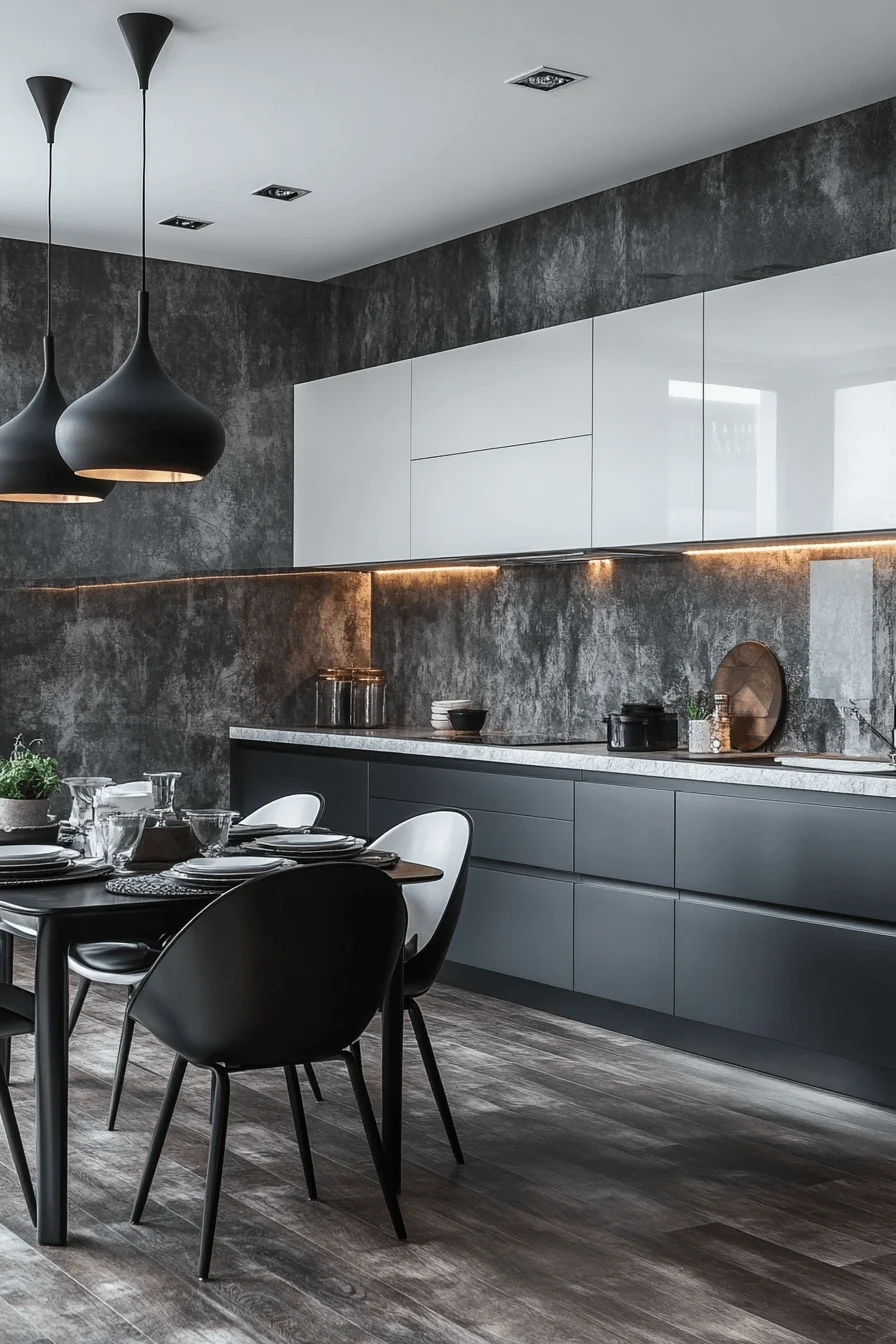 grey and white kitchen cabinets