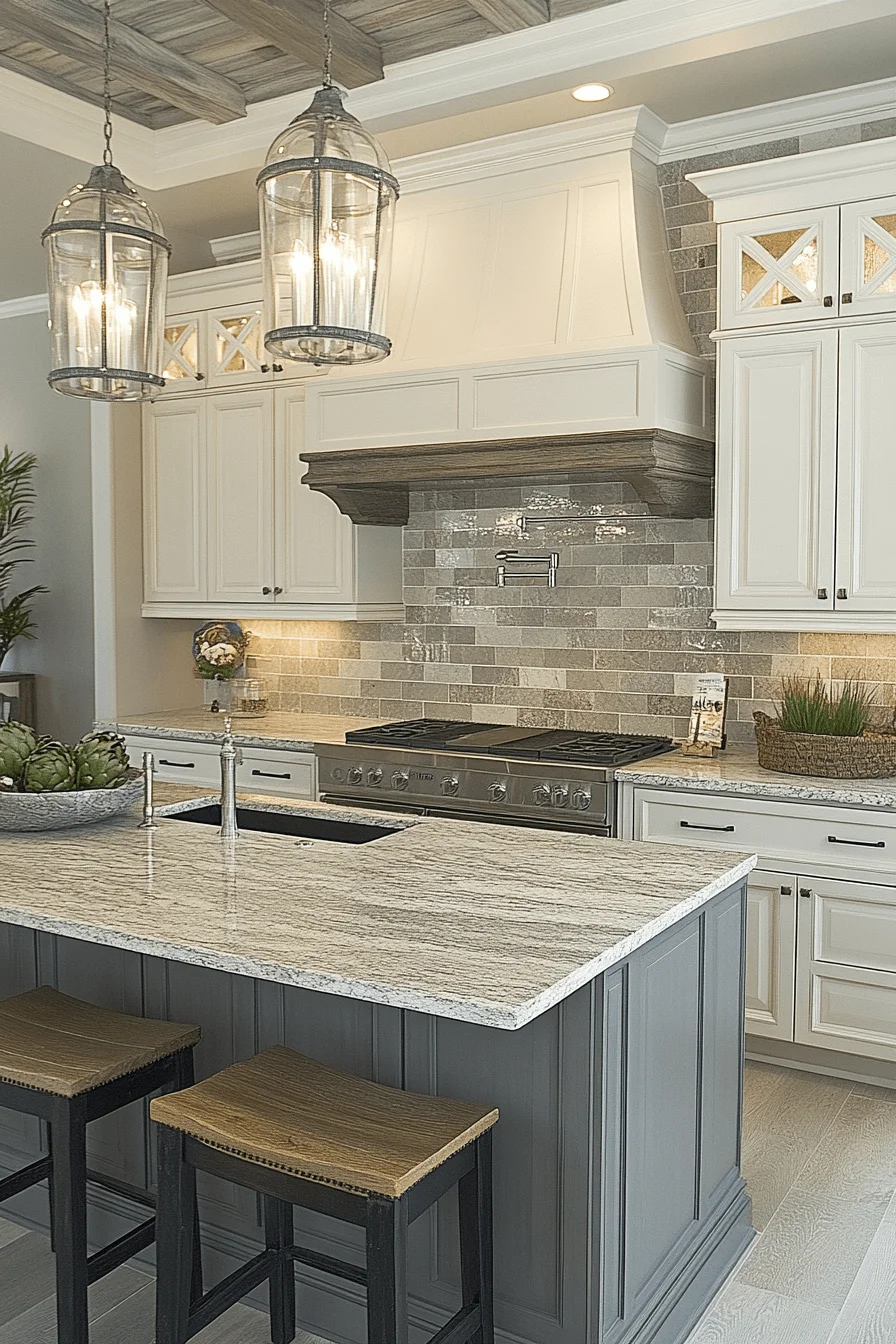 grey and white kitchen cabinets