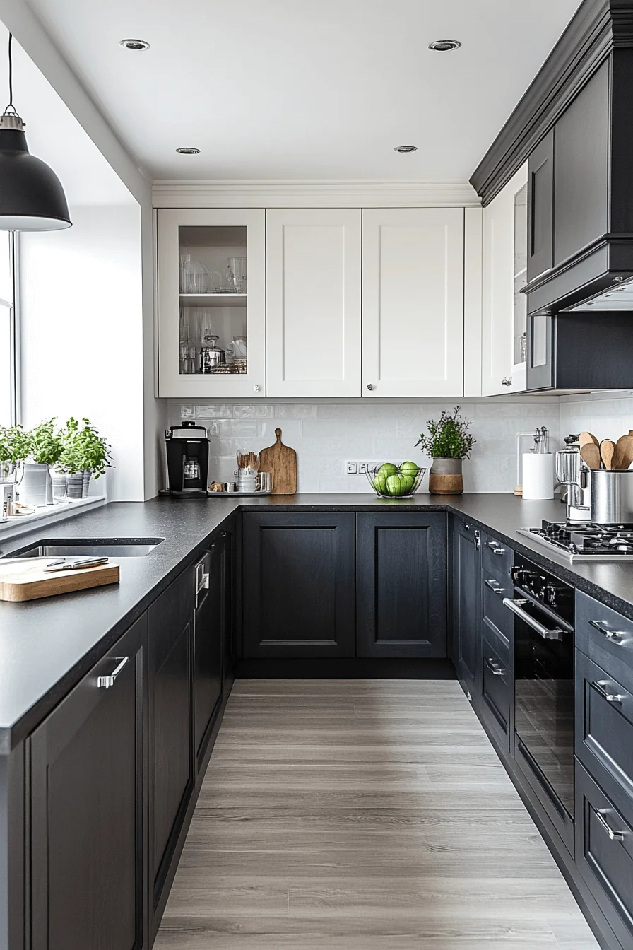 grey and white kitchen cabinets