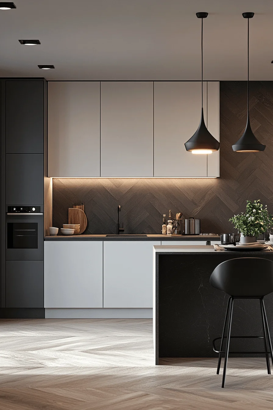 grey and white kitchen cabinets